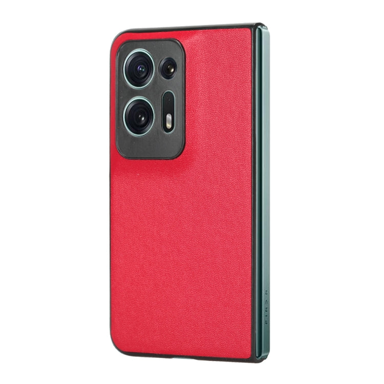 For OPPO Find N2 Plain Skin Litchi Texture Phone Case