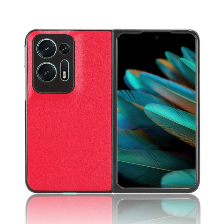For OPPO Find N2 Plain Skin Litchi Texture Phone Case