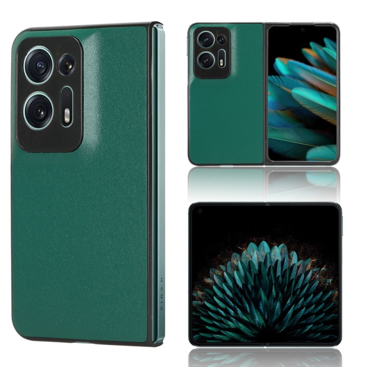 For OPPO Find N2 Plain Skin Litchi Texture Phone Case
