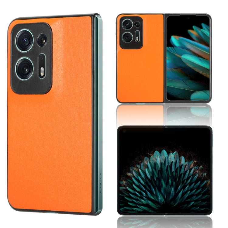 For OPPO Find N2 Plain Skin Litchi Texture Phone Case