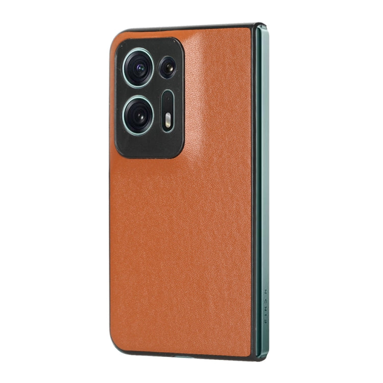 For OPPO Find N2 Plain Skin Litchi Texture Phone Case