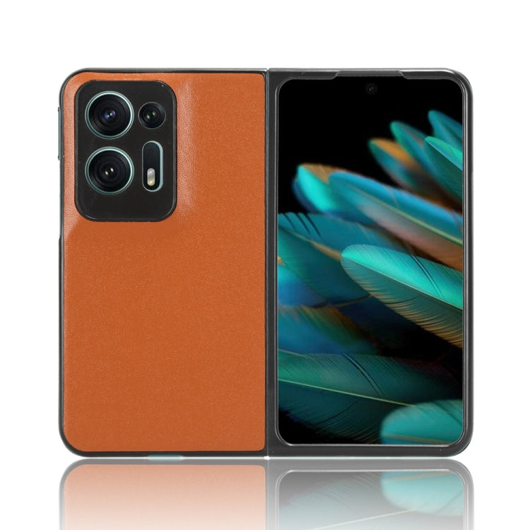 For OPPO Find N2 Plain Skin Litchi Texture Phone Case