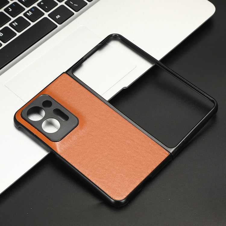 For OPPO Find N2 Plain Skin Litchi Texture Phone Case