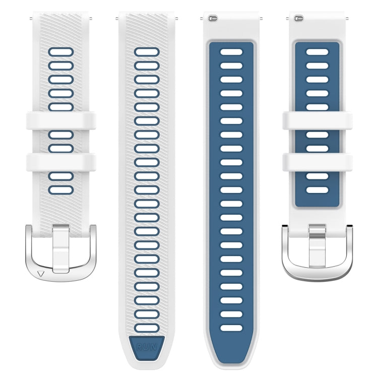 For Amazfit GTR Mini 20mm Cross Texture Two Color Silicone Stainless Steel Buckle Watch Band