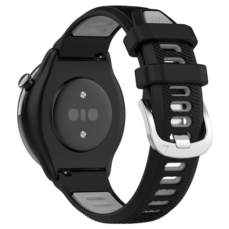 For Amazfit GTR Mini 20mm Cross Texture Two Color Silicone Stainless Steel Buckle Watch Band
