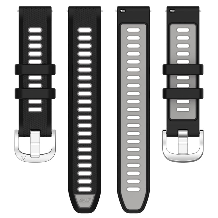 For Amazfit GTR Mini 20mm Cross Texture Two Color Silicone Stainless Steel Buckle Watch Band