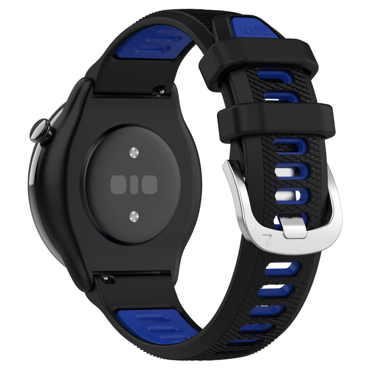 For Amazfit GTR Mini 20mm Cross Texture Two Color Silicone Stainless Steel Buckle Watch Band