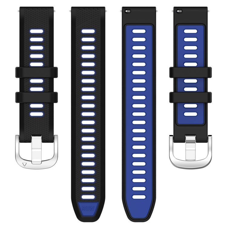 For Amazfit GTR Mini 20mm Cross Texture Two Color Silicone Stainless Steel Buckle Watch Band