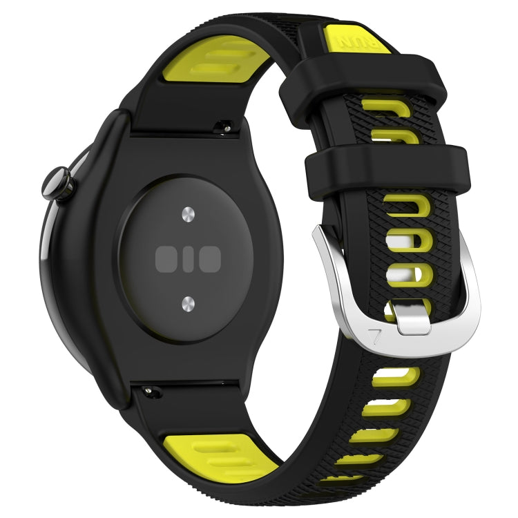 For Amazfit GTR Mini 20mm Cross Texture Two Color Silicone Stainless Steel Buckle Watch Band