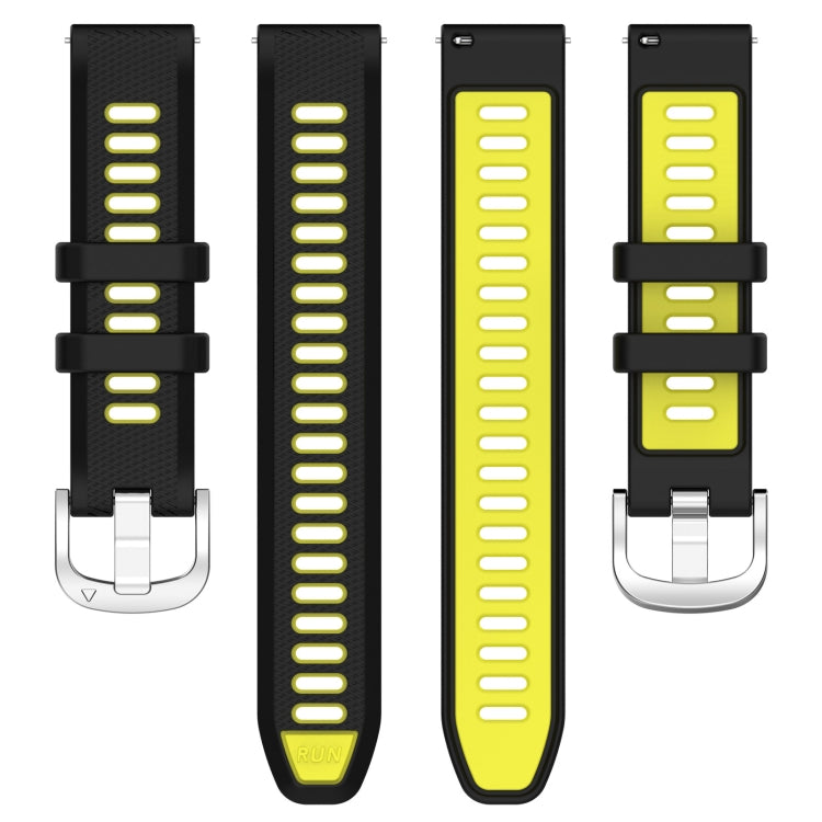 For Amazfit GTR Mini 20mm Cross Texture Two Color Silicone Stainless Steel Buckle Watch Band