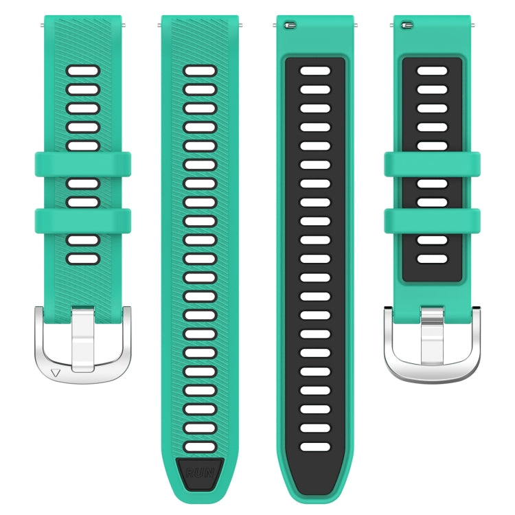 For Amazfit GTR Mini 20mm Cross Texture Two Color Silicone Stainless Steel Buckle Watch Band