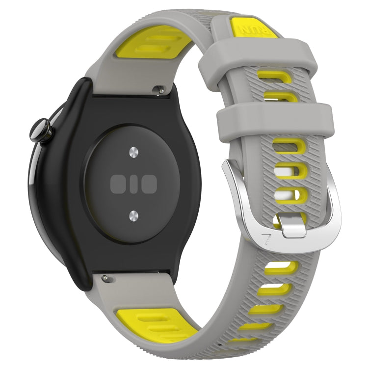 For Amazfit GTR Mini 20mm Cross Texture Two Color Silicone Stainless Steel Buckle Watch Band