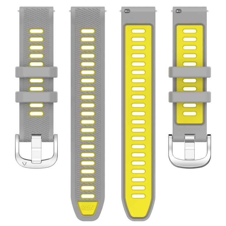 For Amazfit GTR Mini 20mm Cross Texture Two Color Silicone Stainless Steel Buckle Watch Band