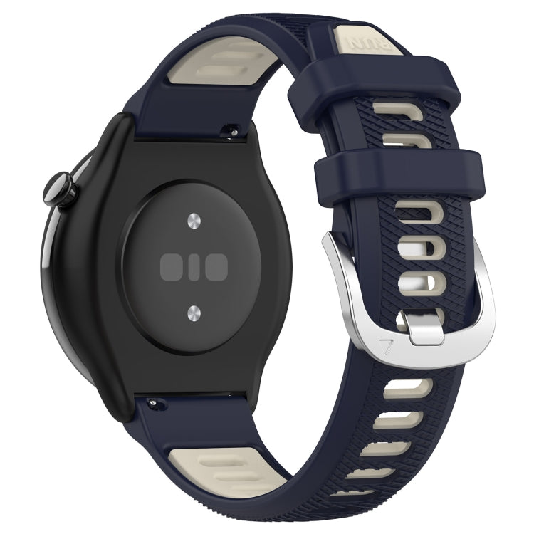 For Amazfit GTR Mini 20mm Cross Texture Two Color Silicone Stainless Steel Buckle Watch Band