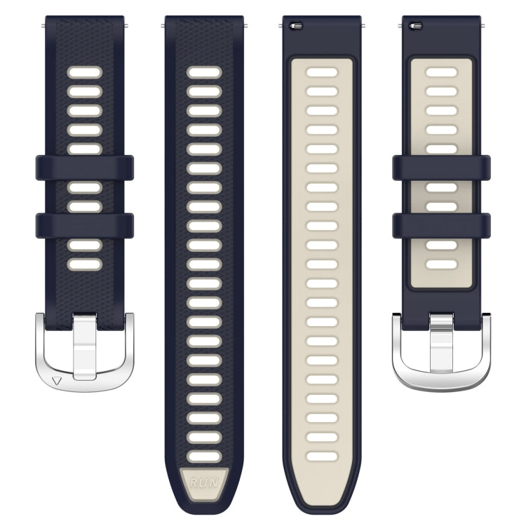 For Amazfit GTR Mini 20mm Cross Texture Two Color Silicone Stainless Steel Buckle Watch Band