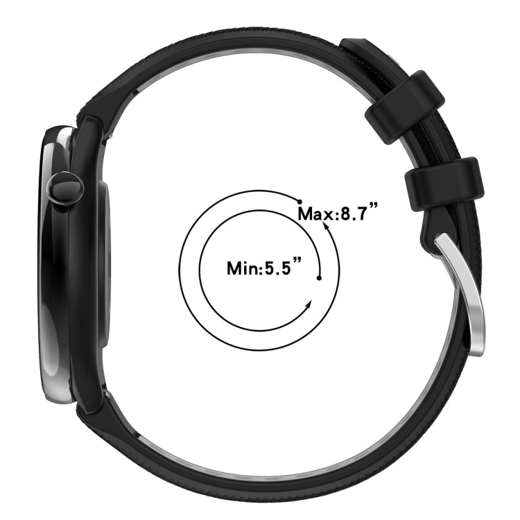 For Amazfit GTR Mini 20mm Cross Texture Two Color Silicone Stainless Steel Buckle Watch Band