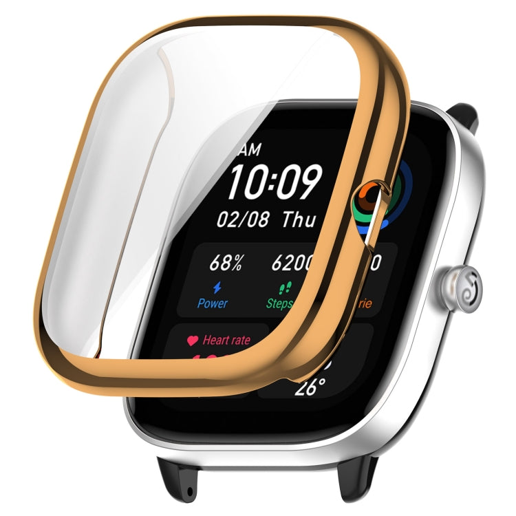 For Amazfit GTS4 Mini Full Coverage TPU Electroplating Watch Protective Case