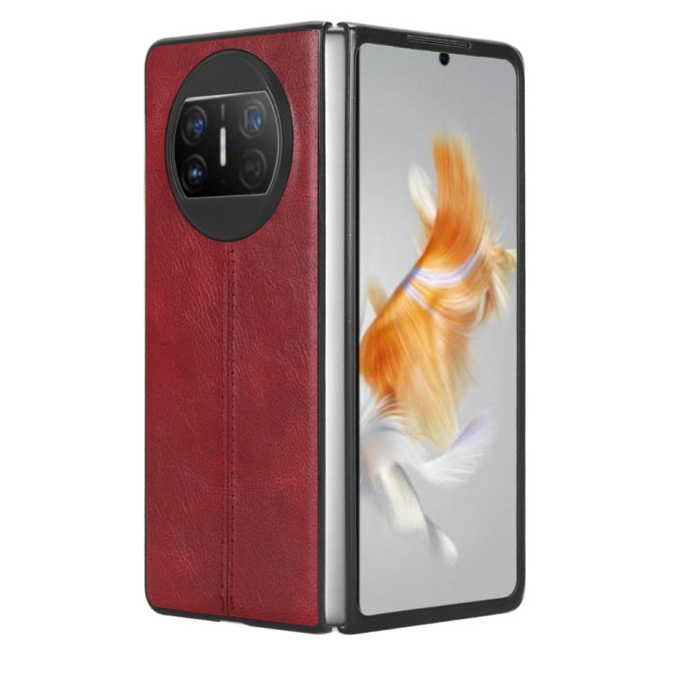 For Huawei Mate X3 Sewing Cow Pattern Skin PC + PU + TPU Phone Case