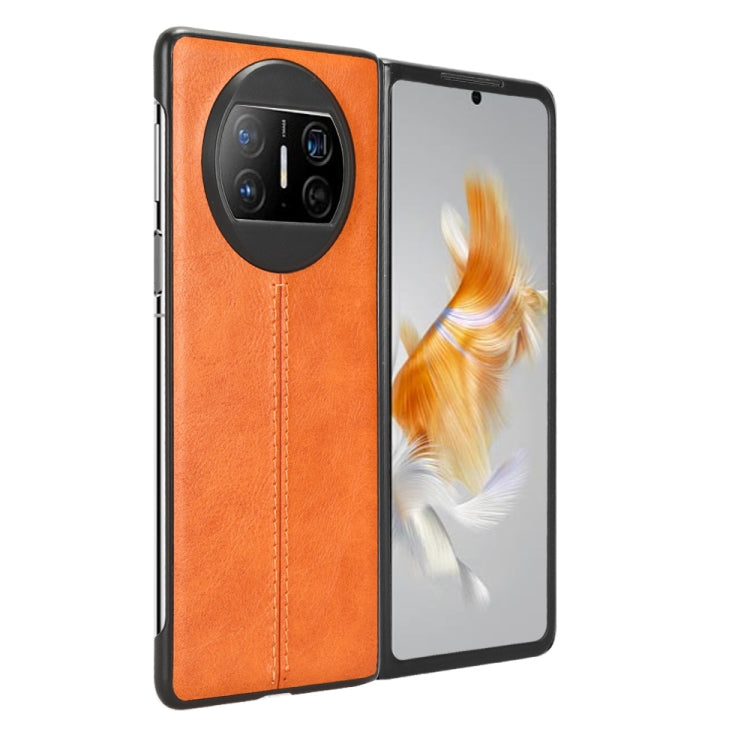 For Huawei Mate X3 Sewing Cow Pattern Skin PC + PU + TPU Phone Case