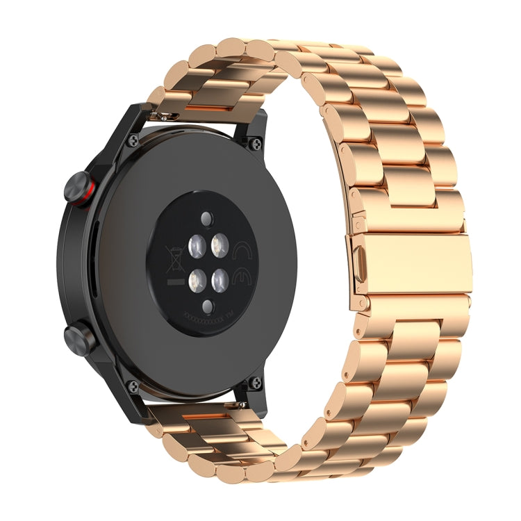 For Honor Watch GS 3i 22mm Three Bead Stainless Steel Metal Watch Band