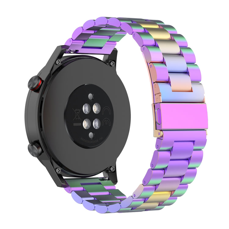 For Honor Watch GS 3i 22mm Three Bead Stainless Steel Metal Watch Band
