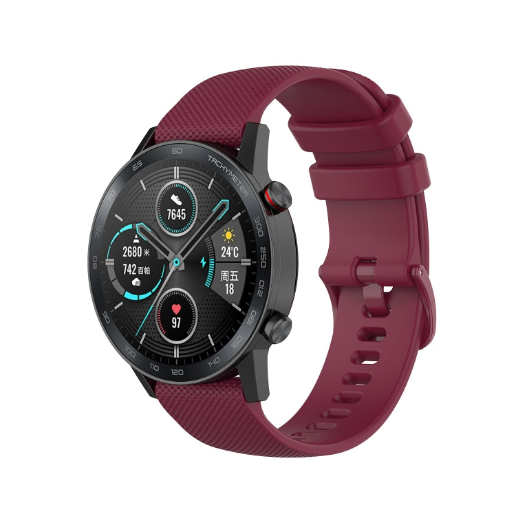 For Honor Watch GS 3i 22mm Small Plaid Texture Silicone Watch Band