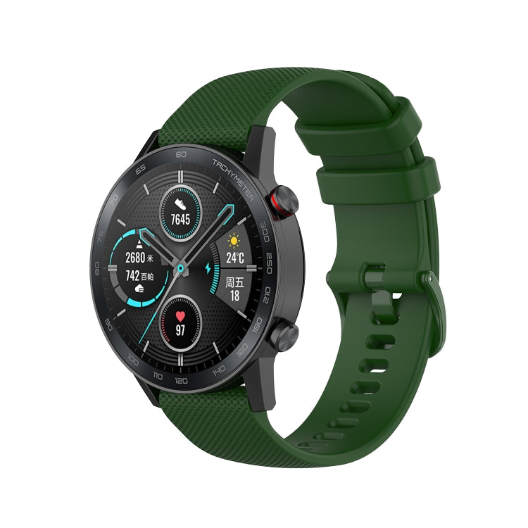 For Honor Watch GS 3i 22mm Small Plaid Texture Silicone Watch Band