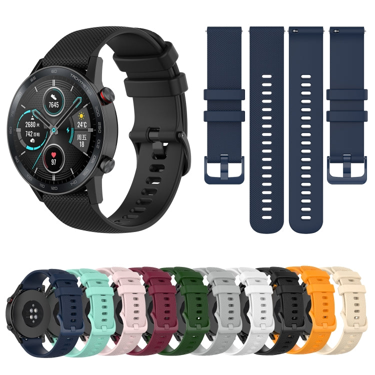 For Honor Watch GS 3i 22mm Small Plaid Texture Silicone Watch Band