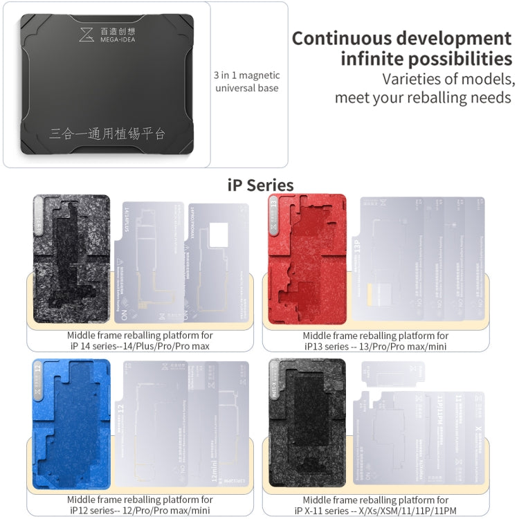 For Huawei Nova 6 5G / Honor V30 Qianli Mega-idea Multi-functional Middle Frame Positioning BGA Reballing Platform