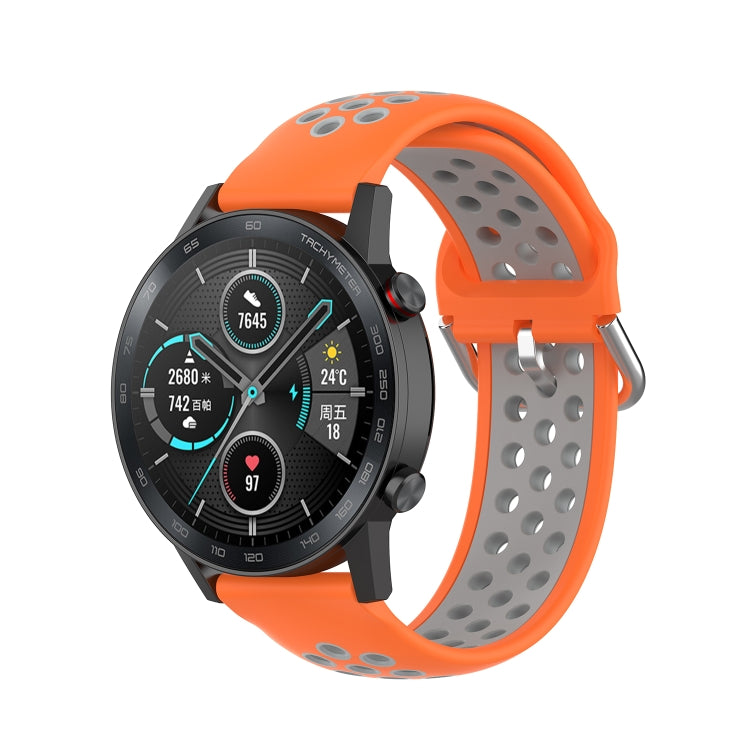 For Honor Watch GS 3i 22mm Sports Two-tone Silicone Watch Band