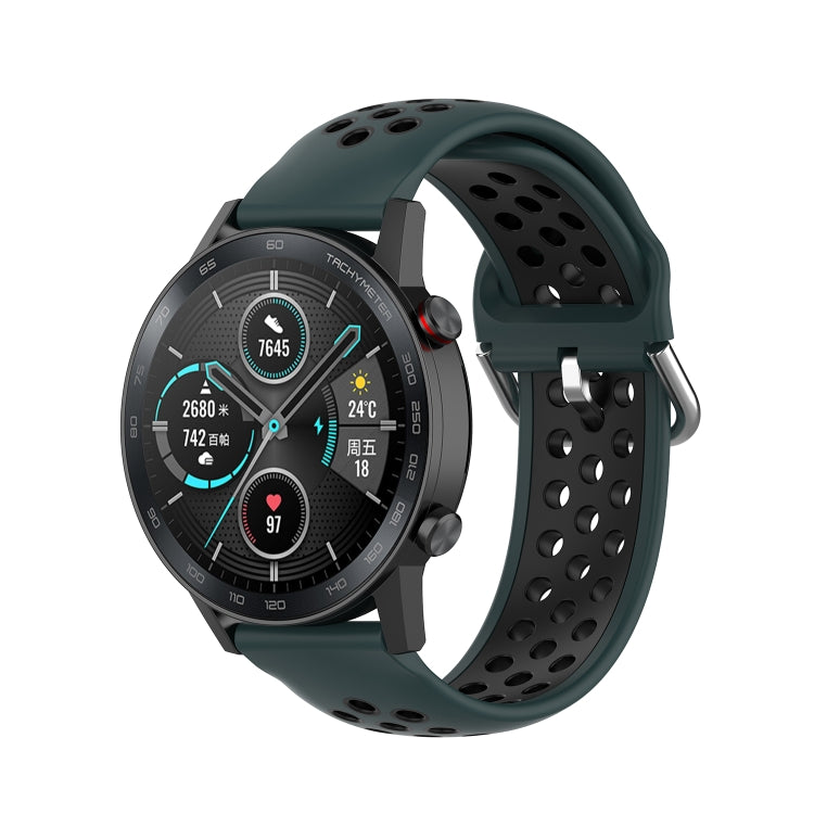 For Honor Watch GS 3i 22mm Sports Two-tone Silicone Watch Band