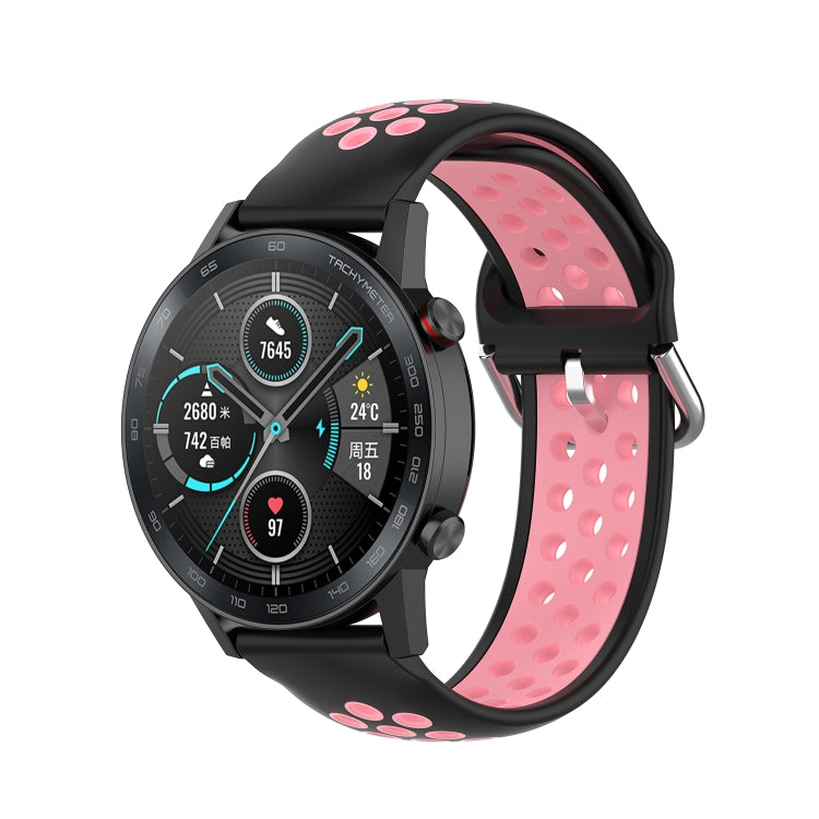 For Honor Watch GS 3i 22mm Sports Two-tone Silicone Watch Band