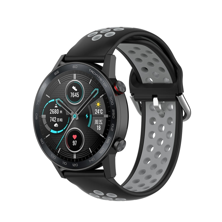 For Honor Watch GS 3i 22mm Sports Two-tone Silicone Watch Band