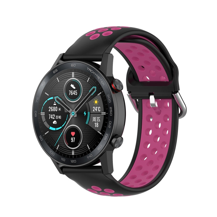 For Honor Watch GS 3i 22mm Sports Two-tone Silicone Watch Band