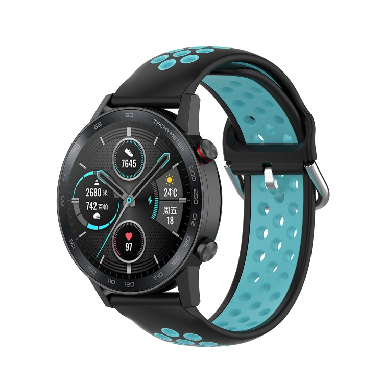 For Honor Watch GS 3i 22mm Sports Two-tone Silicone Watch Band