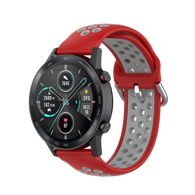 For Honor Watch GS 3i 22mm Sports Two-tone Silicone Watch Band