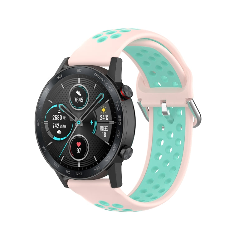 For Honor Watch GS 3i 22mm Sports Two-tone Silicone Watch Band