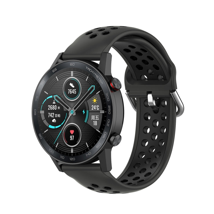 For Honor Watch GS 3i 22mm Sports Two-tone Silicone Watch Band