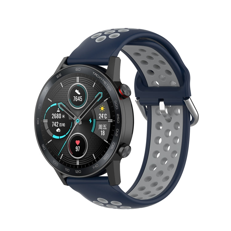 For Honor Watch GS 3i 22mm Sports Two-tone Silicone Watch Band