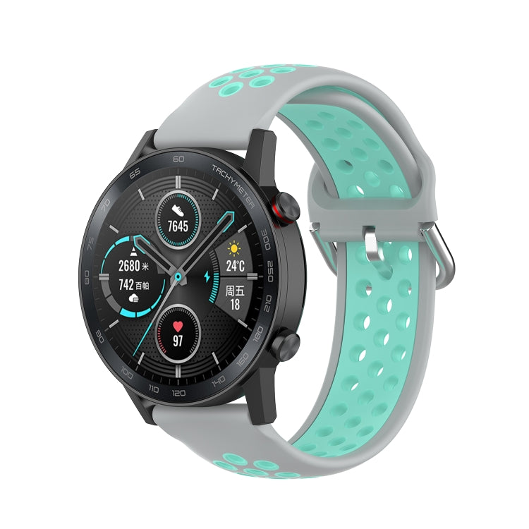 For Honor Watch GS 3i 22mm Sports Two-tone Silicone Watch Band