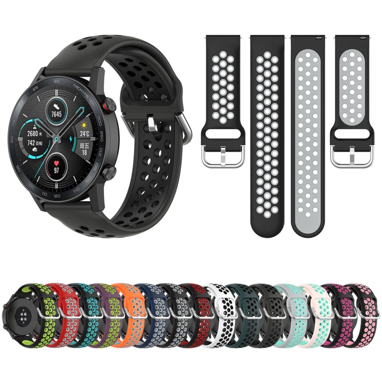 For Honor Watch GS 3i 22mm Sports Two-tone Silicone Watch Band