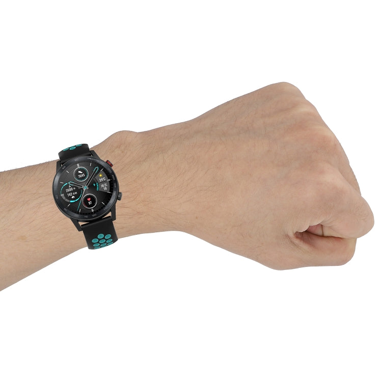 For Honor Watch GS 3i 22mm Sports Two-tone Silicone Watch Band