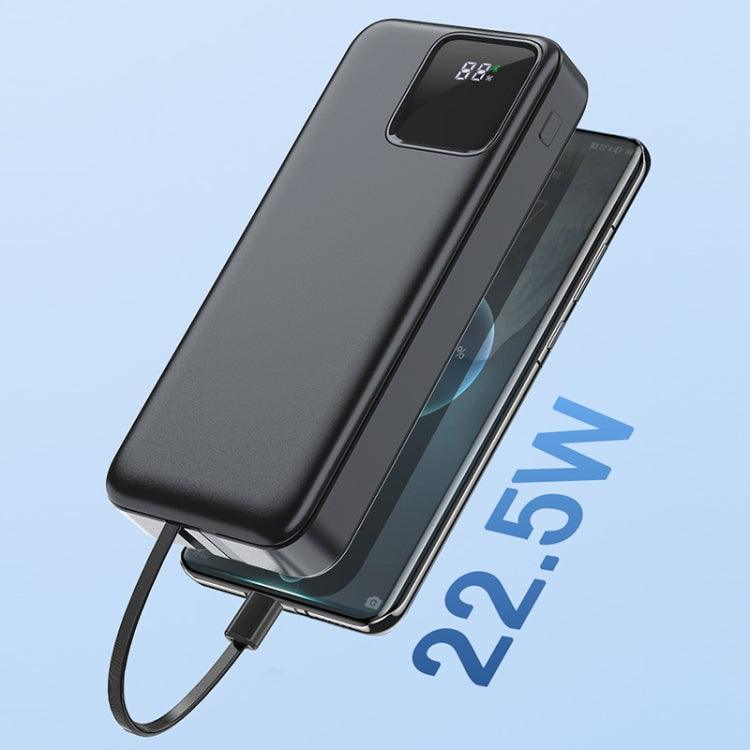 WIWU JC-22 20000mAh LED Digital Display Power Bank with Cable