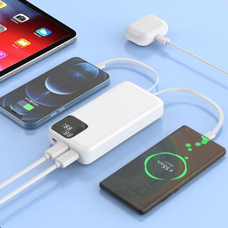 WIWU JC-22 20000mAh LED Digital Display Power Bank with Cable