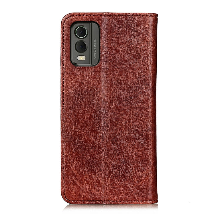 For Nokia C32 4G Magnetic Crazy Horse Texture Leather Phone Case
