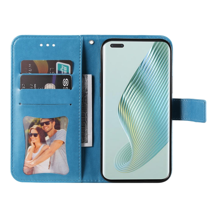 For Honor Magic5 Pro 7-petal Flowers Embossing Leather Phone Case