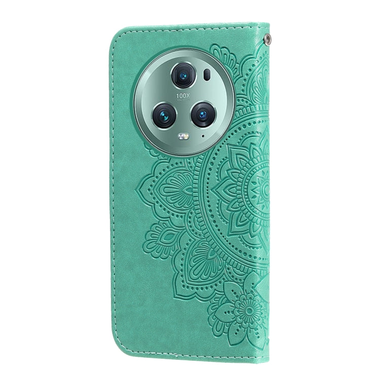 For Honor Magic5 Pro 7-petal Flowers Embossing Leather Phone Case
