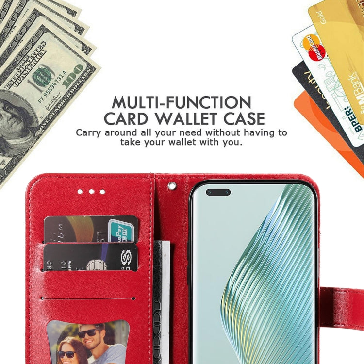 For Honor Magic5 Pro 7-petal Flowers Embossing Leather Phone Case