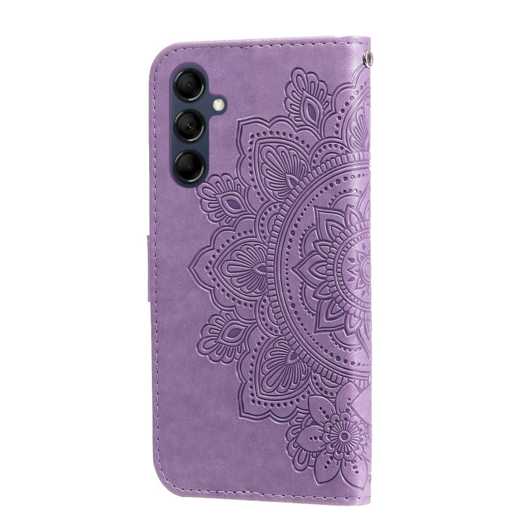 For Samsung Galaxy M14 5G 7-petal Flowers Embossing Leather Phone Case