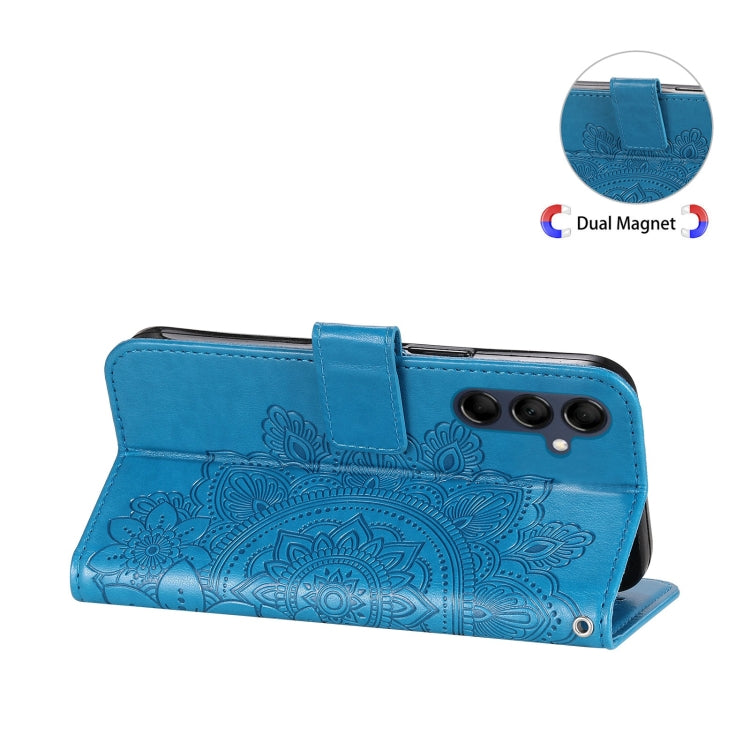For Samsung Galaxy M14 5G 7-petal Flowers Embossing Leather Phone Case